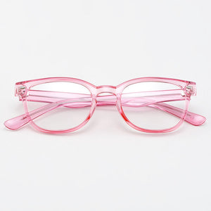 Gmei Optical Stylish Oval Pink Transparent Brand Designer Women Glasses Frames Prescription Eyeglasses Optical Eyewear H8034