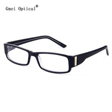 Carica l&#39;immagine nel visualizzatore di Gallery, Gmei Optical Stylish Plastic Rectangular Men Full Rim Glasses Frames Black Hypoallergenic Women&#39;s Eyeglasses Frame T8011