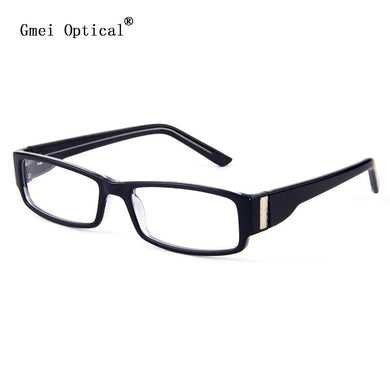 Gmei Optical Stylish Plastic Rectangular Men Full Rim Glasses Frames Black Hypoallergenic Women's Eyeglasses Frame T8011
