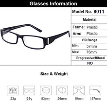 Carica l&#39;immagine nel visualizzatore di Gallery, Gmei Optical Stylish Plastic Rectangular Men Full Rim Glasses Frames Black Hypoallergenic Women&#39;s Eyeglasses Frame T8011