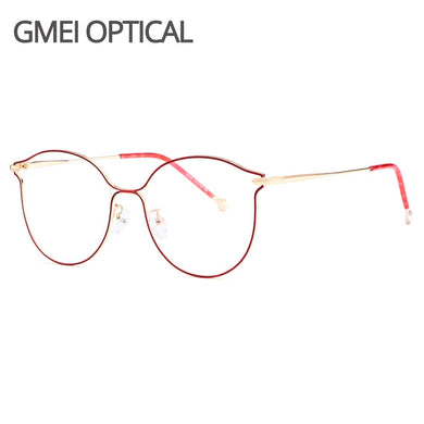 Gmei Optical Stylish Urltra-Light Titanium Alloy Women Full Rim Glasses Frames For Myopia Reading Prescription Eyeglasses M18042