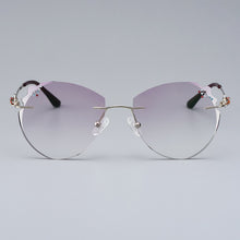 Carica l&#39;immagine nel visualizzatore di Gallery, Gmei Ottica Super Leggera In Lega di Donne Argento Montatura Per Occhiali Z2879 Con Taglio di Diamanti Taglio Sfumato Lenti Plano Colorate 