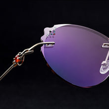Carica l&#39;immagine nel visualizzatore di Gallery, Gmei Ottica Super Leggera In Lega di Donne Argento Montatura Per Occhiali Z2879 Con Taglio di Diamanti Taglio Sfumato Lenti Plano Colorate 