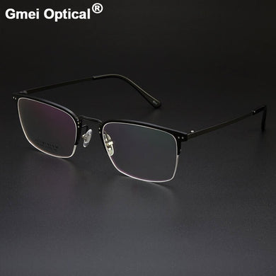Gmei Optical Titanium Alloy Half-Rim Presciption Eyeglasses Frames For Men & Women Myopia Eyewear Hyperopia Spectacles LF2023
