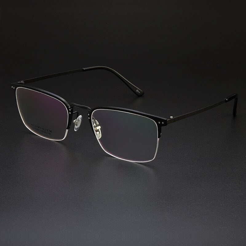Gmei Optical Titanium Alloy Half-Rim Presciption Eyeglasses Frames For Men & Women Myopia Eyewear Hyperopia Spectacles LF2023