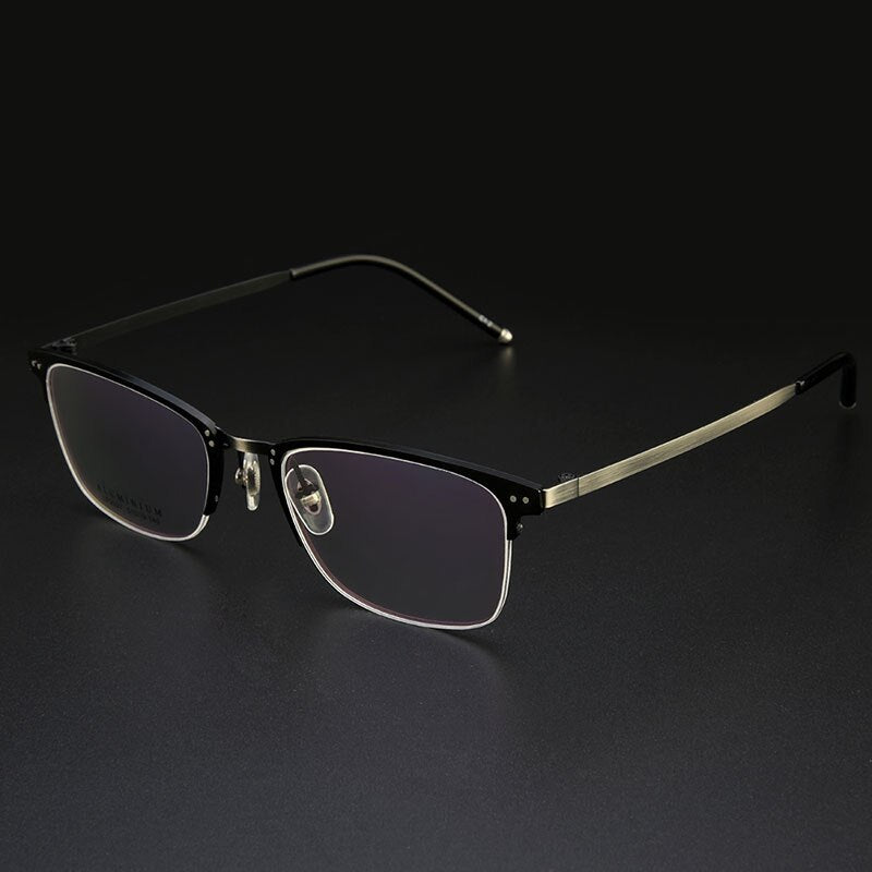 Gmei Optical Titanium Alloy Half-Rim Presciption Eyeglasses Frames For Men & Women Myopia Eyewear Hyperopia Spectacles LF2027