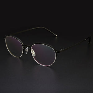 Gmei Optical Titanium Alloy Half-Rim Presciption Eyeglasses Frames For Men & Women's Hyperopia Spectacles Myopia Eyewear LF2026