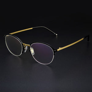 Gmei Optical Titanium Alloy Half-Rim Presciption Eyeglasses Frames For Men & Women's Hyperopia Spectacles Myopia Eyewear LF2026