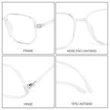 Carica l&#39;immagine nel visualizzatore di Gallery, Gmei Optical Transparent Women Glasses Frame Large Size Ultralight TR90 Plastic Eyewear Men Big Myopia Spectacles Frames M9157