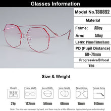 Load image into Gallery viewer, Gmei Optical Ultra-light Pink Titanium Alloy Women&#39;s Rimless Glasses Frame With Gradient Pink Tint Plano Lenses T80892