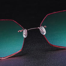 Load image into Gallery viewer, Gmei Optical Ultra-light Pink Titanium Alloy Women&#39;s Rimless Glasses Frame With Gradient Pink Tint Plano Lenses T80892