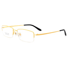 Carica l&#39;immagine nel visualizzatore di Gallery, Gmei Optical Ultralight 100% Pure Titanium Half Rim Glasses Frame For Business Men Myopia Reading Prescription Spectacles LR8935