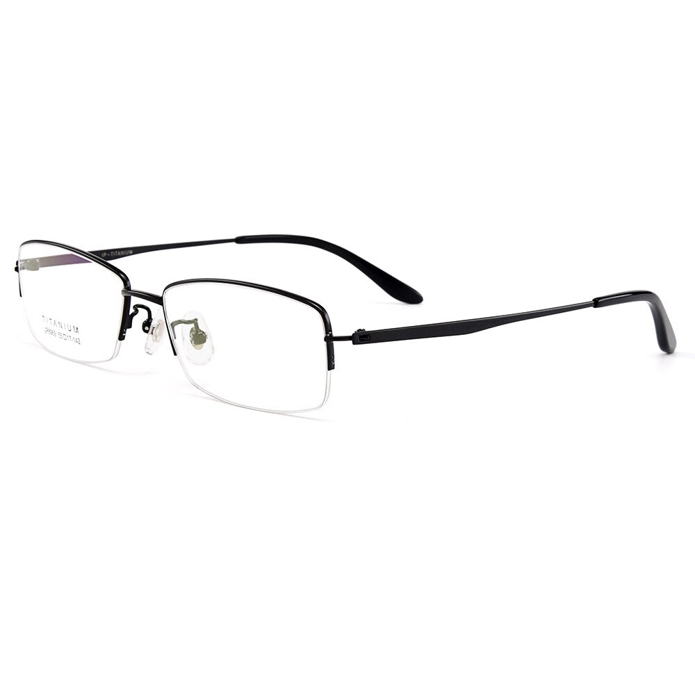 Gmei Optical Ultralight 100% Pure Titanium Half Rim Glasses Frame For Business Men Myopia Reading Prescription Spectacles LR8969