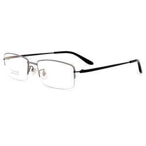 Gmei Optical Ultralight 100% Pure Titanium Half Rim Glasses Frame For Business Men Myopia Reading Prescription Spectacles LR8935