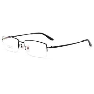 Gmei Optical Ultralight 100% Pure Titanium Half Rim Glasses Frame For Business Men Myopia Reading Prescription Spectacles LR8935