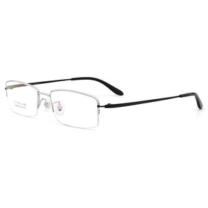 Gmei Optical Ultralight 100% Pure Titanium Half Rim Glasses Frame For Business Men Myopia Reading Prescription Spectacles LR8935