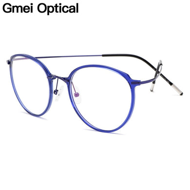 Gmei Optical Ultralight Beta Titanium Flexible Round Glasses Frame Women Prescription Eyeglasses Myopia Optical Frames M19005