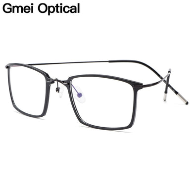 Gmei Optical Ultralight Beta Titanium Flexible Square Big Glasses Frame Men Prescription Eyeglasses Myopia Optical Frames M19004