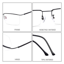 Load image into Gallery viewer, Gmei Optical Ultralight Business Men Titanium Alloy Glasses Frame Square Eyewear Flexible Temple Legs IP Electroplating Y2533