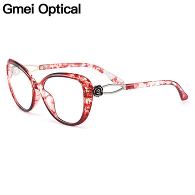 Gmei Optical Urltra-Light TR90 Big Frame Cat Eye Style Women Full Rim Optical Glasses Frames Female Plastic Myopia Eyewear M1772