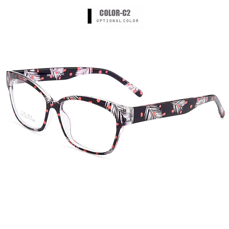Gmei Optical Urltra-Light TR90 Full Rim Optical Eyeglasses Frame With Flowers Women's Plastic Myopia Presbyopia Spectacles M2063