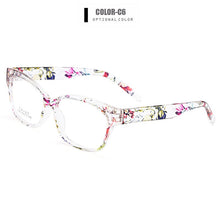 Load image into Gallery viewer, Gmei Optical Urltra-Light TR90 Full Rim Optical Eyeglasses Frame With Flowers Women&#39;s Plastic Myopia Presbyopia Spectacles M2063