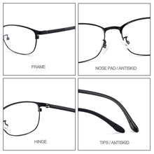 Carica l&#39;immagine nel visualizzatore di Gallery, Gmei Optical Urltra-Light Women Titanium Alloy Oval Full Rim Glasses Frames Eyewear With Flexible Legs IP Electroplating Y2516