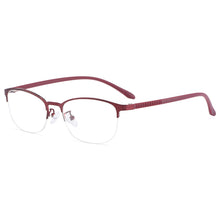 Carica l&#39;immagine nel visualizzatore di Gallery, Gmei Optical Urltra-Light Women Titanium Alloy Oval Half Rim Glasses Frames Eyewear With Flexible Legs IP Electroplating Y2515