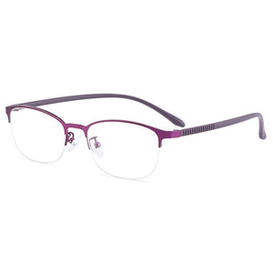 Gmei Optical Urltra-Light Women Titanium Alloy Oval Half Rim Glasses Frames Eyewear With Flexible Legs IP Electroplating Y2515