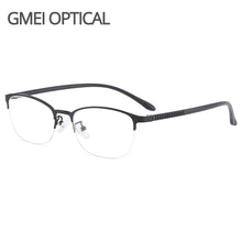 Load image into Gallery viewer, Gmei Optical Urltra-Light Women Titanium Alloy Oval Half Rim Glasses Frames Eyewear With Flexible Legs IP Electroplating Y2515
