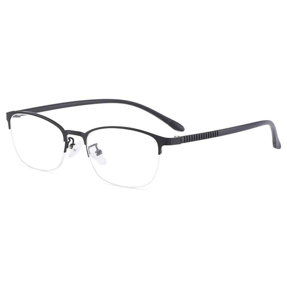 Gmei Optical Urltra-Light Women Titanium Alloy Oval Half Rim Glasses Frames Eyewear With Flexible Legs IP Electroplating Y2515