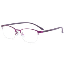 Carica l&#39;immagine nel visualizzatore di Gallery, Gmei Optical Urltra-Light Donna Lega di titanio Ovale Mezza montatura per occhiali Montature per occhiali con gambe flessibili IP Galvanotecnica Y2515