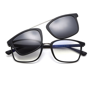 Gmei Optical Vintage Women Square Ultem Glasses Frame Ultralight Polarized Clip on Sunglasses Men Myopia Optical Frames HW964