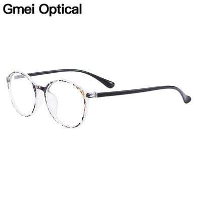 Gmei Optical Voguish Round Full Rim Plastic Glasses Frame For Women's Myopia Presbyopia Reading Prescription Eyeglasses H8005