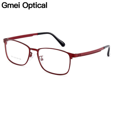 Gmei Optical Women Titanium Alloy Eyeglasses Frames for Eyewear Flexible Temples Legs IP Electroplating Alloy Spectacles Y0212