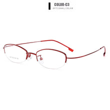 Load image into Gallery viewer, Gmei Optical Women Ultra-Light Semi-Rimless Memory Titanium Alloy Glasses Frames for Myopia Presbyopia Reading Spectacles Y643