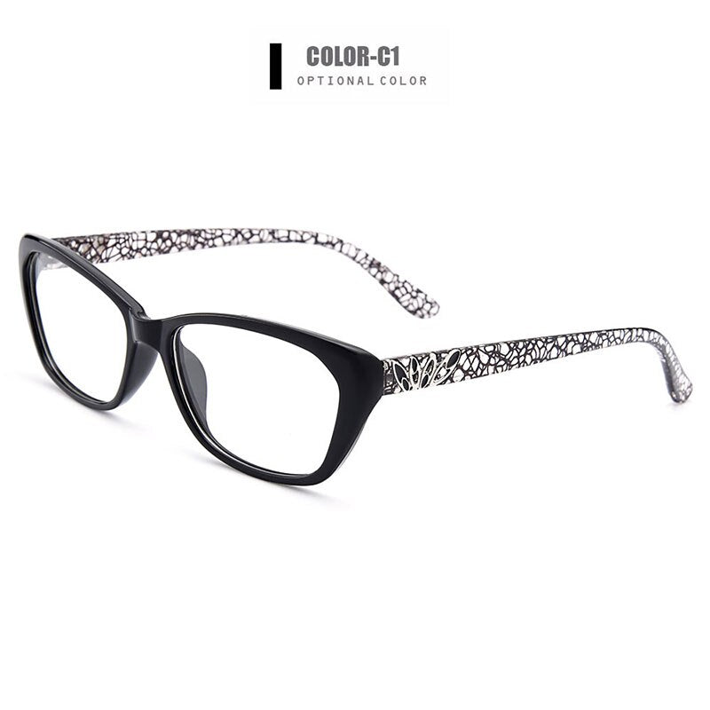 Gmei Optical Women's Trendy Ultralight TR90 Full Rim Optical Eyeglasses Frames With Print Design Girl's Pretty Frame M1550