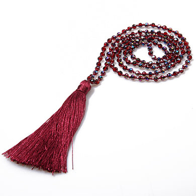 Statement Necklaces Long Tassel Necklace Colorful Crystal Beaded Female Women Jewelry Maxi Collier Sweater Chain Gifts