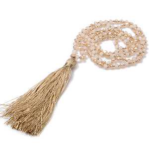 Statement Necklaces Long Tassel Necklace Colorful Crystal Beaded Female Women Jewelry Maxi Collier Sweater Chain Gifts