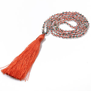 Statement Necklaces Long Tassel Necklace Colorful Crystal Beaded Female Women Jewelry Maxi Collier Sweater Chain Gifts