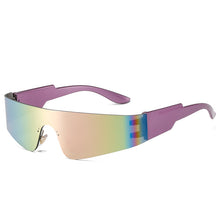 Carica l'immagine nel visualizzatore di Gallery, Goggle Kardasha Rimless Sunglasses Women Once Piece Punk Sports Sun Glasses Men Mirror Shades UV400 Colorful Eyewear