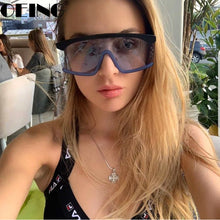 Load image into Gallery viewer, Goggle Oversized Sunglasses Women Brand Designer Big Frame Square Sunglasses Female Oculos De Sol Feminino One Piece Glasses Men
