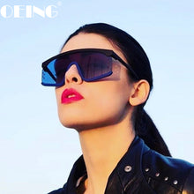 Load image into Gallery viewer, Goggle Oversized Sunglasses Women Brand Designer Big Frame Square Sunglasses Female Oculos De Sol Feminino One Piece Glasses Men