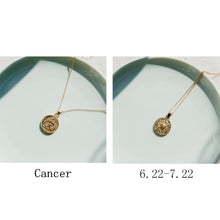 Load image into Gallery viewer, Gold Color 12 Constellation Coins Necklaces &amp; Pendants Women Virgo Taurus Leo Short Chain Necklace Girls Gemini Celestial