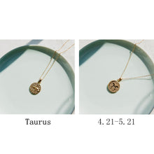 Load image into Gallery viewer, Gold Color 12 Constellation Coins Necklaces &amp; Pendants Women Virgo Taurus Leo Short Chain Necklace Girls Gemini Celestial