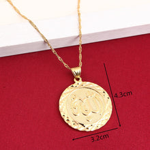 Carica l&#39;immagine nel visualizzatore di Gallery, Gold Color Allah Pendant Necklace Round Fashion Middle East Charm Islam Gift Jewelry
