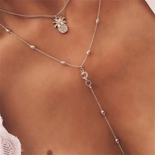Carica l'immagine nel visualizzatore di Gallery, Collane e ciondoli lunari con nappa lunga color oro per donna Collana girocollo con paillettes multistrato Girocolli a stella con catena in pizzo di velluto 