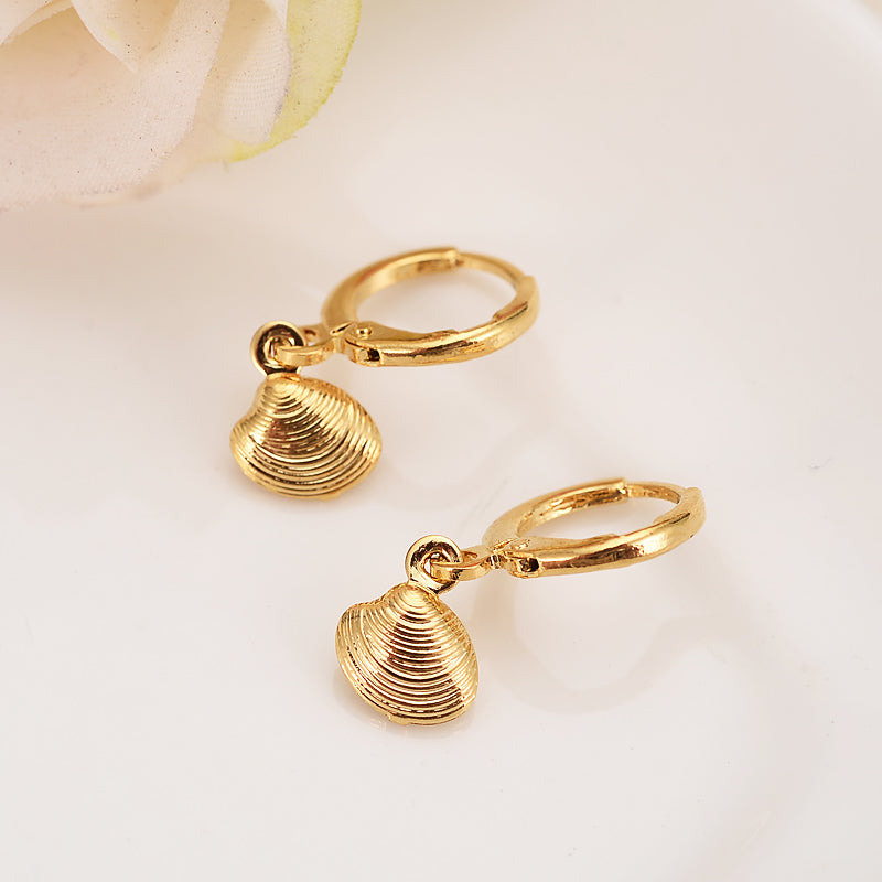 Gold Filled Women's Drop Earring Dangle Earring Charms sea Jewelry shell Earrings brincos Vintage girls kids gift