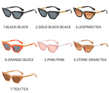 Load image into Gallery viewer, Gold Metal Frame Sunglasses 2023Women Chain Leg Cat Eye Sun Glasses  Brand Gradient Retro Sun Glasses Brand Designer Trend