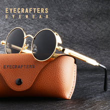 Load image into Gallery viewer, Gold Metal Polarized Sunglasses Gothic Steampunk Sunglasses Mens Womens Retro Vintage Shield Eyewear Shades 2023